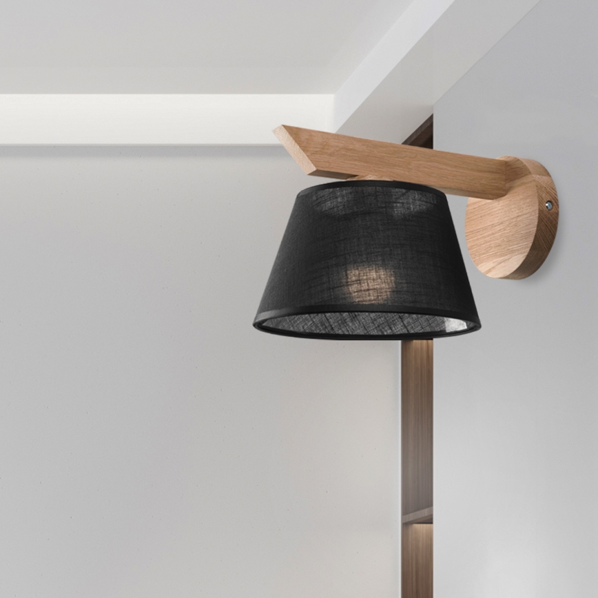 Brilagi - LED  Sieninis šviestuvas ANTHONY 1xE14/40W/230V ąžuolas/juoda