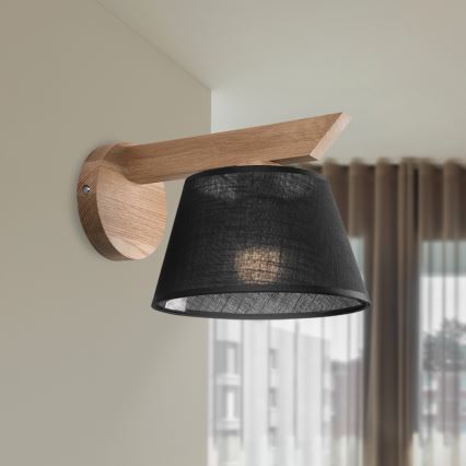 Brilagi - LED  Sieninis šviestuvas ANTHONY 1xE14/40W/230V ąžuolas/juoda