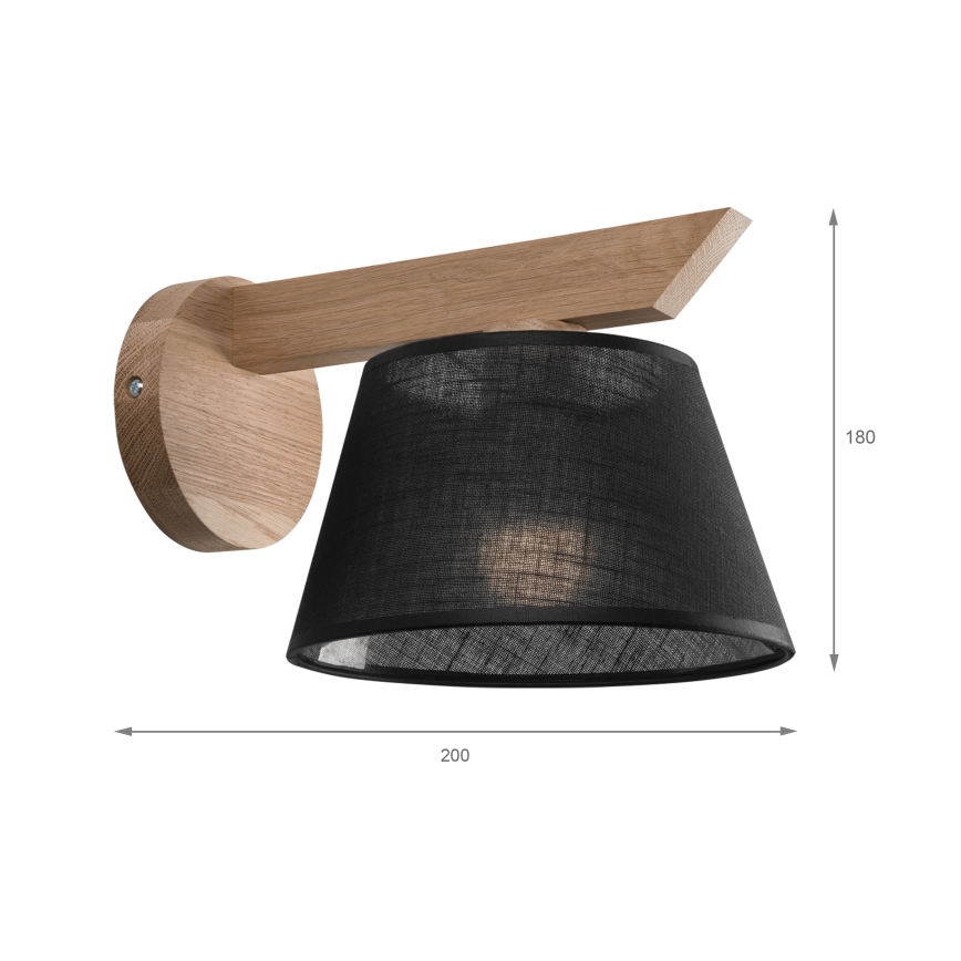 Brilagi - LED  Sieninis šviestuvas ANTHONY 1xE14/40W/230V ąžuolas/juoda