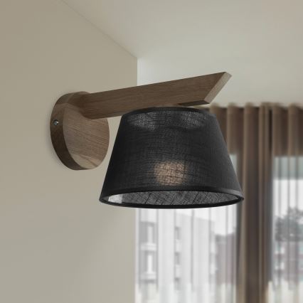 Brilagi - LED Sieninis šviestuvas ANTHONY 1xE14/40W/230V ąžuolo riešutas/juoda