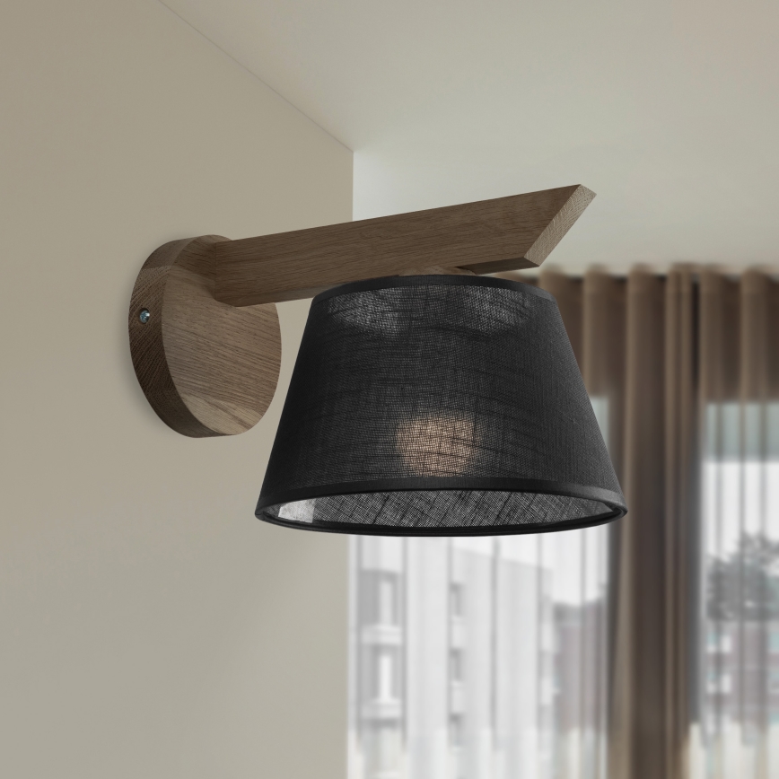 Brilagi - LED Sieninis šviestuvas ANTHONY 1xE14/40W/230V ąžuolo riešutas/juoda