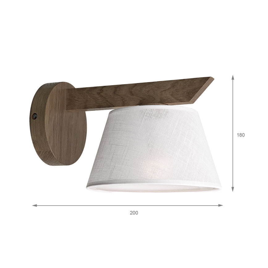 Brilagi - LED Sieninis šviestuvas ANTHONY 1xE14/40W/230V ąžuolo riešutas/balta