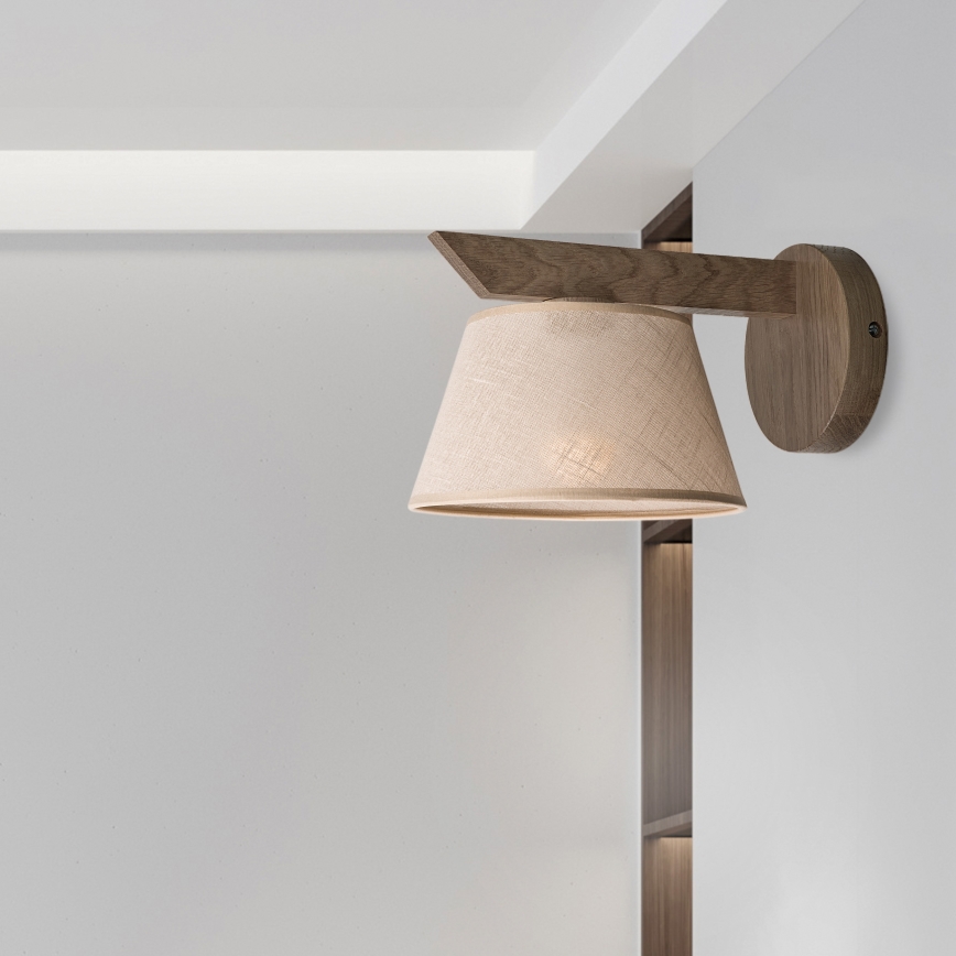 Brilagi - LED Sieninis šviestuvas ANTHONY 1xE14/40W/230V ąžuolo riešutas/kreminė