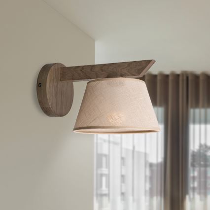 Brilagi - LED Sieninis šviestuvas ANTHONY 1xE14/40W/230V ąžuolo riešutas/kreminė