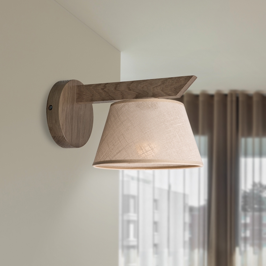 Brilagi - LED Sieninis šviestuvas ANTHONY 1xE14/40W/230V ąžuolo riešutas/kreminė