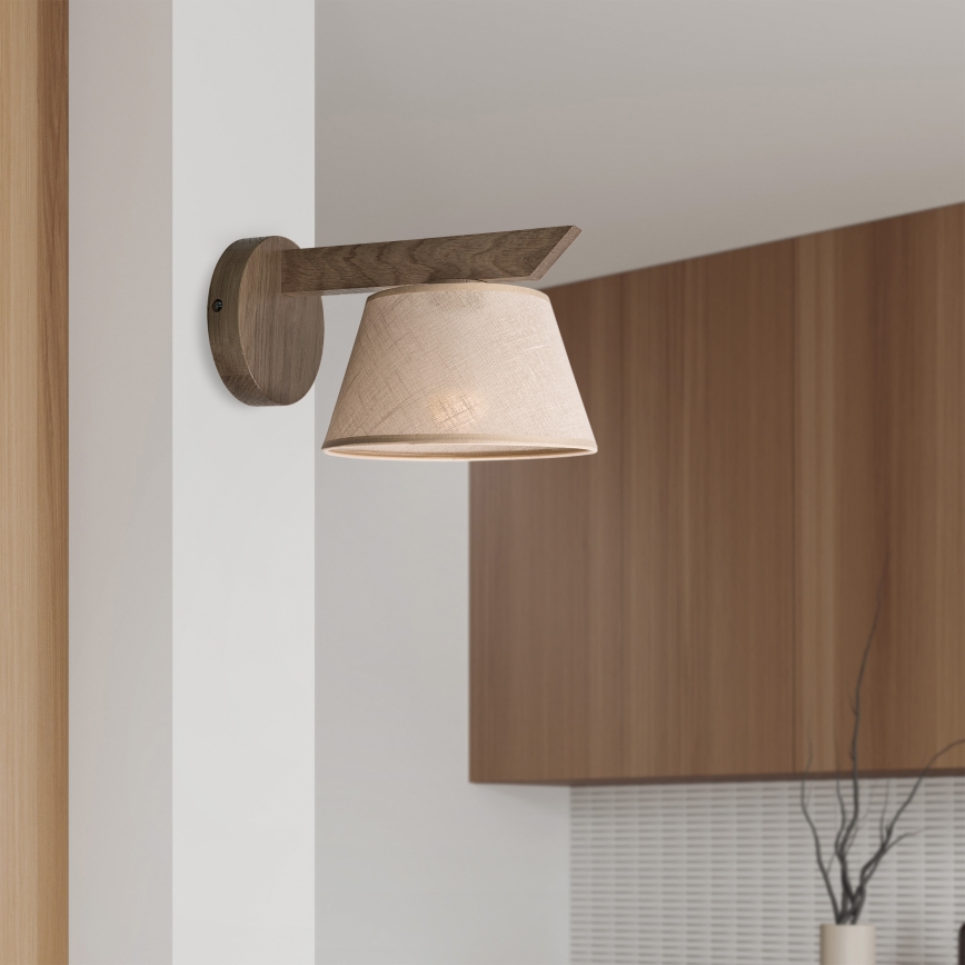 Brilagi - LED Sieninis šviestuvas ANTHONY 1xE14/40W/230V ąžuolo riešutas/kreminė