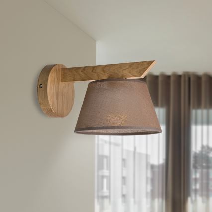 Brilagi - LED  Sieninis šviestuvas ANTHONY 1xE14/40W/230V ąžuolas/ruda