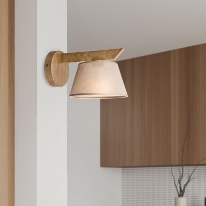 Brilagi - LED  Sieninis šviestuvas ANTHONY 1xE14/40W/230V ąžuolas/smėlio spalva