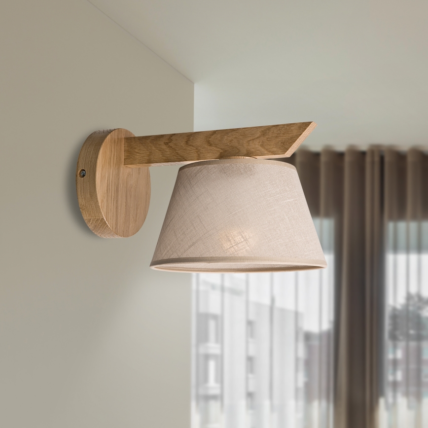 Brilagi - LED  Sieninis šviestuvas ANTHONY 1xE14/40W/230V ąžuolas/smėlio spalva