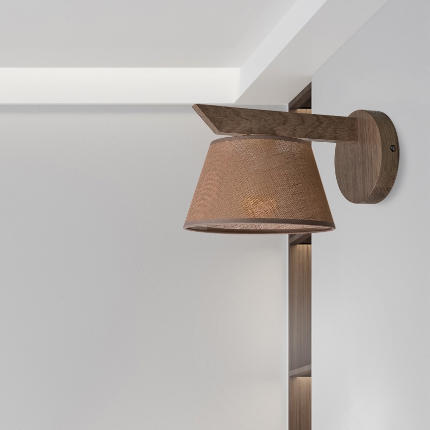 Brilagi - LED Sieninis šviestuvas ANTHONY 1xE14/40W/230V ąžuolas-riešutas/ruda