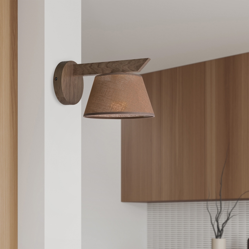 Brilagi - LED Sieninis šviestuvas ANTHONY 1xE14/40W/230V ąžuolas-riešutas/ruda