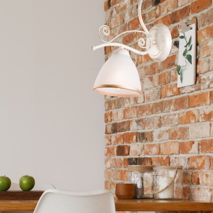Brilagi - LED sieninis šviestuvas ANTICO 1xE27/60W/230V balta patina