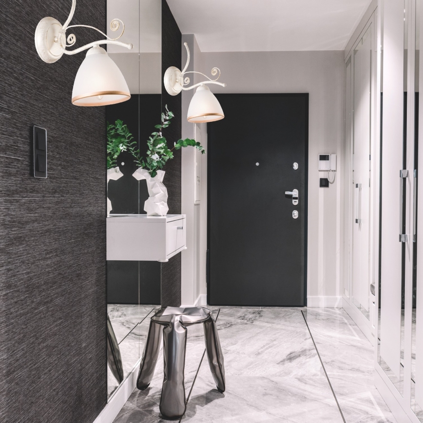 Brilagi - LED sieninis šviestuvas ANTICO 1xE27/60W/230V balta patina
