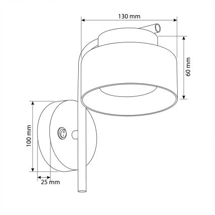 Brilagi - LED Sieninis šviestuvas AURA LUX 1xGX53/30W/230V juoda/auksinė