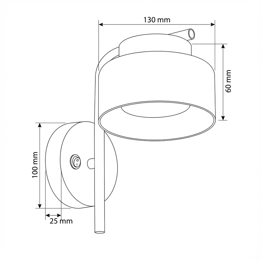 Brilagi - LED Sieninis šviestuvas AURA LUX 1xGX53/30W/230V juoda/dūminė