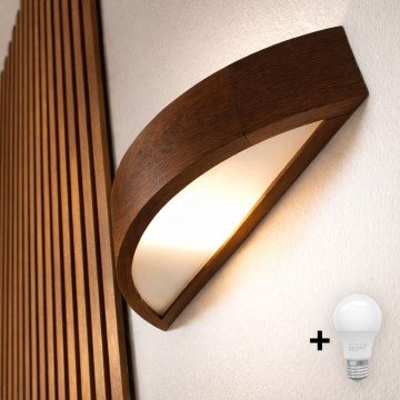 Brilagi - LED sieninis šviestuvas CARVALHO 1xE27/15W/230V ąžuolas / riešutas