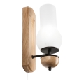 Brilagi - LED Sieninis šviestuvas COTTAGE 1xE14/40W/230V ąžuolas/balta