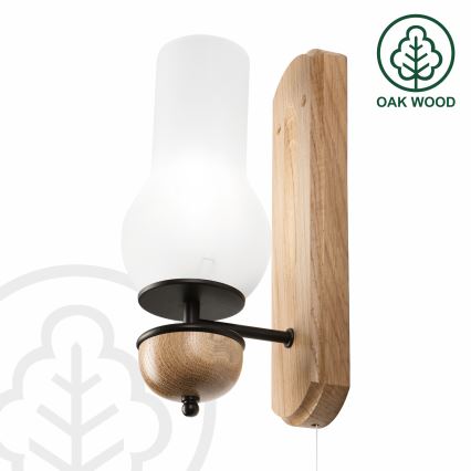 Brilagi - LED Sieninis šviestuvas COTTAGE 1xE14/40W/230V ąžuolas/balta