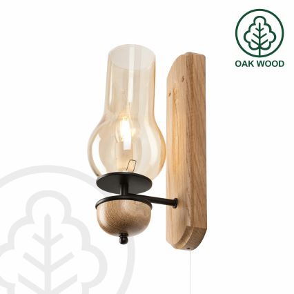 Brilagi - LED Sieninis šviestuvas COTTAGE 1xE14/40W/230V ąžuolas/ruda