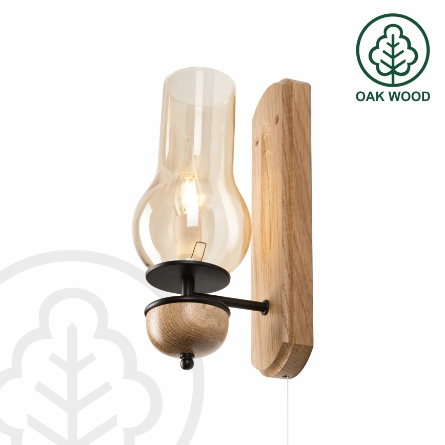 Brilagi - LED Sieninis šviestuvas COTTAGE 1xE14/40W/230V ąžuolas/ruda