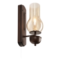 Brilagi - LED Sieninis šviestuvas COTTAGE 1xE14/40W/230V bukas/ruda