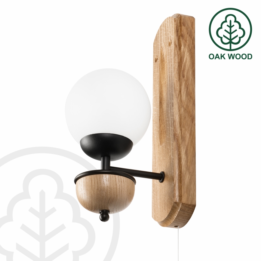 Brilagi - LED Sieninis šviestuvas COTTAGE 1xG9/40W/230V ąžuolas/balta