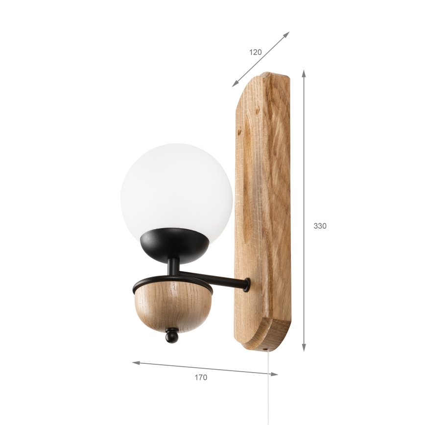 Brilagi - LED Sieninis šviestuvas COTTAGE 1xG9/40W/230V ąžuolas/balta