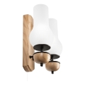 Brilagi - LED Sieninis šviestuvas COTTAGE 2xE14/40W/230V ąžuolas/balta