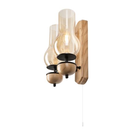 Brilagi - LED Sieninis šviestuvas COTTAGE 2xE14/40W/230V ąžuolas/ruda
