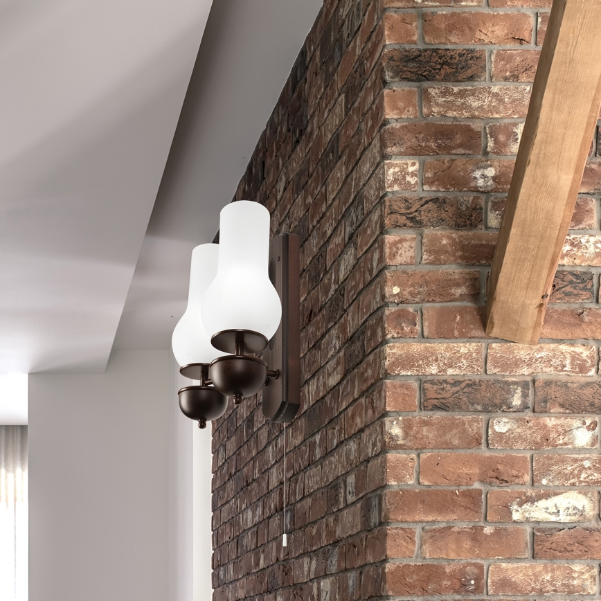 Brilagi - LED Sieninis šviestuvas COTTAGE 2xE14/40W/230V bukas/balta