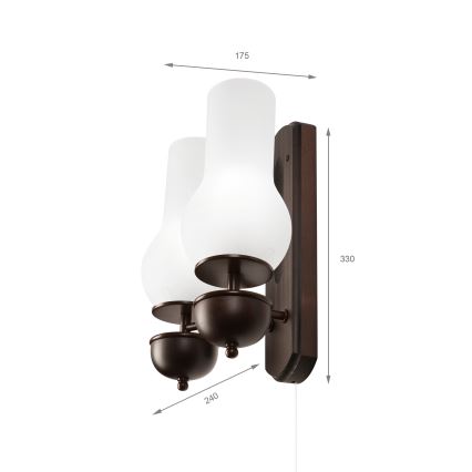 Brilagi - LED Sieninis šviestuvas COTTAGE 2xE14/40W/230V bukas/balta