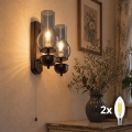 BRILAGI - LED sieninis šviestuvas COTTAGE 2xE14/40W/230V bukas/dūmų pilka