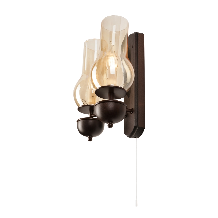Brilagi - LED Sieninis šviestuvas COTTAGE 2xE14/40W/230V bukas/ruda