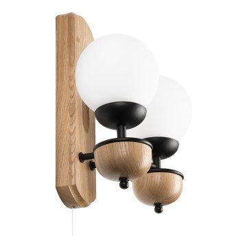 Brilagi - LED Sieninis šviestuvas COTTAGE 2xG9/40W/230V ąžuolas/balta