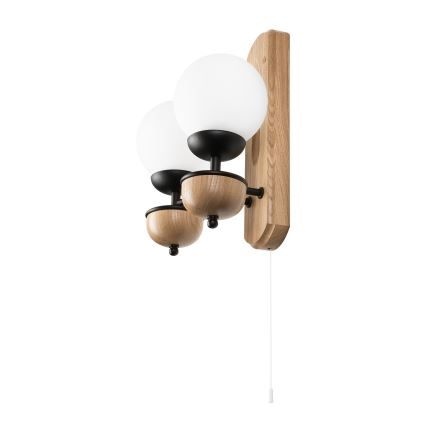 Brilagi - LED Sieninis šviestuvas COTTAGE 2xG9/40W/230V ąžuolas/balta