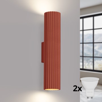 BRILAGI - LED Sieninis šviestuvas CRESTO 2xGU10/10W/230V 30 cm oranžinis