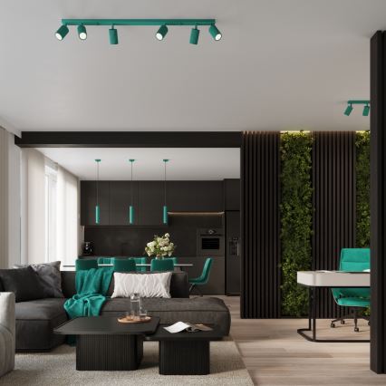 Brilagi - LED sieninis šviestuvas CRESTO 2xGU10/10W/230V 30 cm turkio spalvos