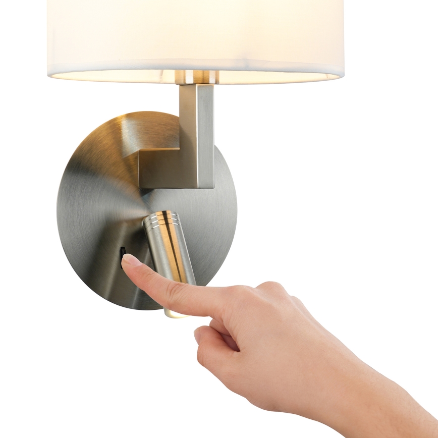 Brilagi - LED sieninis šviestuvas DAYA 1xE14/40W/230V + LED/3W balta/matinis chromas