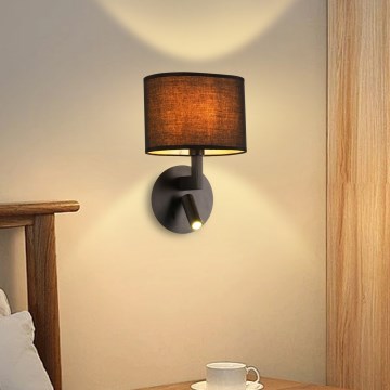 Brilagi - LED Sieninis šviestuvas DAYA 1xE14/40W/230V + LED/3W juodas