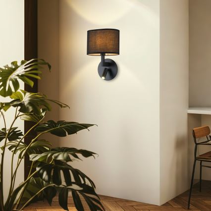 Brilagi - LED Sieninis šviestuvas DAYA 1xE14/40W/230V + LED/3W juodas