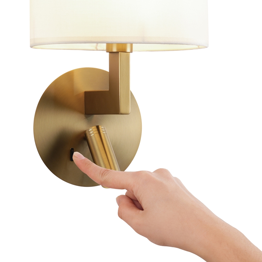 Brilagi - LED sieninis šviestuvas DAYA 1xE14/40W/230V + LED/3W kreminė/auksas