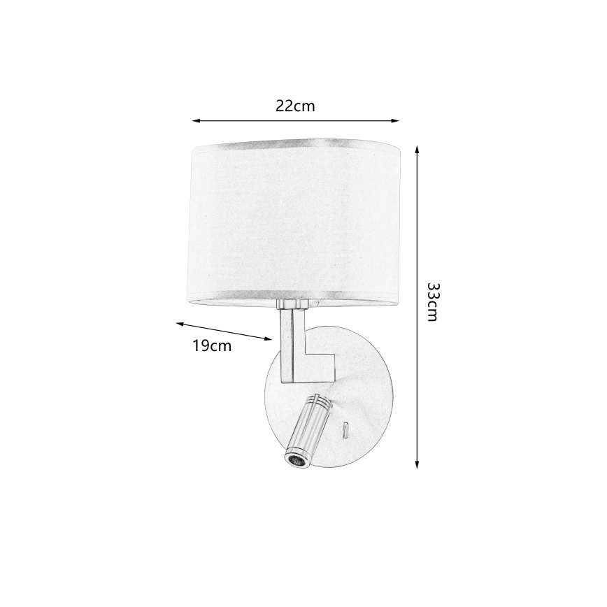 Brilagi - LED sieninis šviestuvas DAYA 1xE14/40W/230V + LED/3W kreminė/auksas