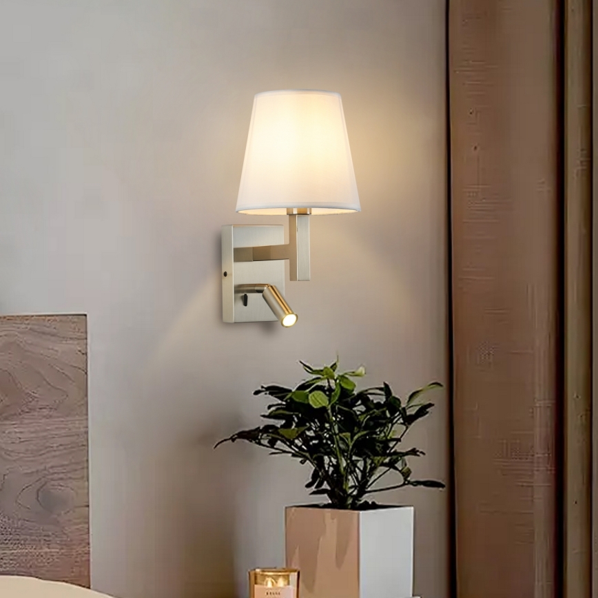 Brilagi - LED sieninis šviestuvas DEYA 1xE14/40W/230V + LED/3W balta/matinis chromas