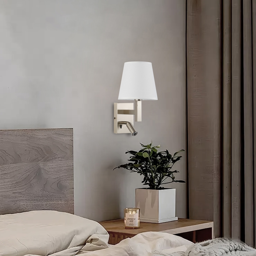 Brilagi - LED sieninis šviestuvas DEYA 1xE14/40W/230V + LED/3W balta/matinis chromas