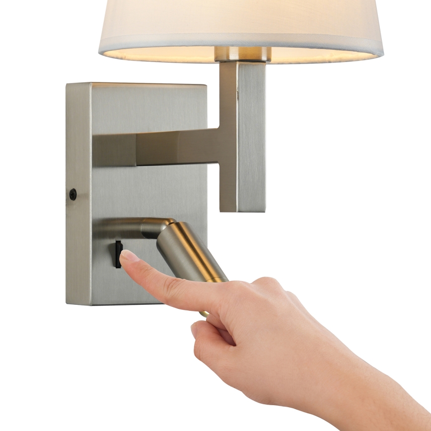 Brilagi - LED sieninis šviestuvas DEYA 1xE14/40W/230V + LED/3W balta/matinis chromas