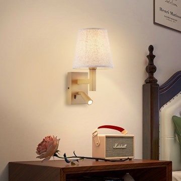 Brilagi - LED sieninis šviestuvas DEYA 1xE14/40W/230V + LED/3W linas/auksas