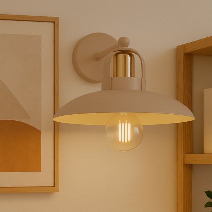 Brilagi - LED Sieninis šviestuvas FLAMENGO 1xE27/60W/230V smėlio spalva