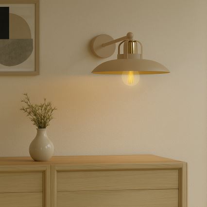 Brilagi - LED Sieninis šviestuvas FLAMENGO 1xE27/60W/230V smėlio spalva