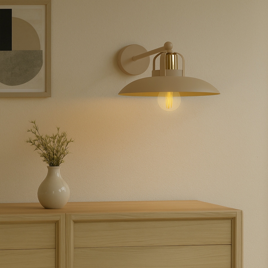 Brilagi - LED Sieninis šviestuvas FLAMENGO 1xE27/60W/230V smėlio spalva