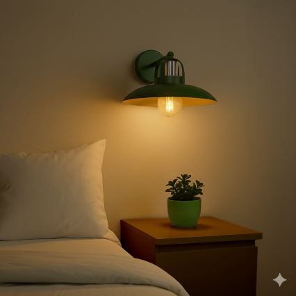 Brilagi - LED Sieninis šviestuvas FLAMENGO 1xE27/60W/230V žalia